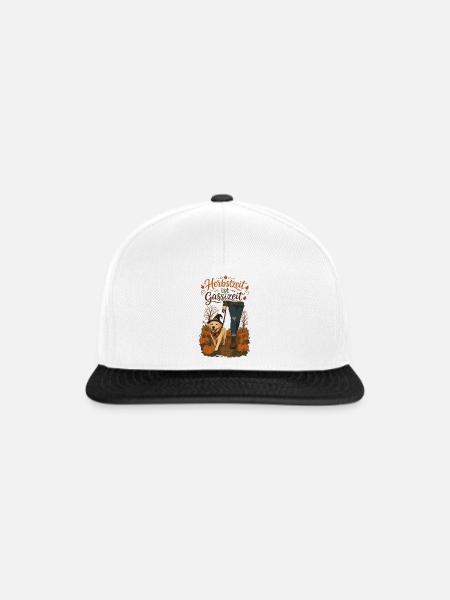 Kürbisfeld-Spaziergang - Snapback Cap - Weiß/Schwarz