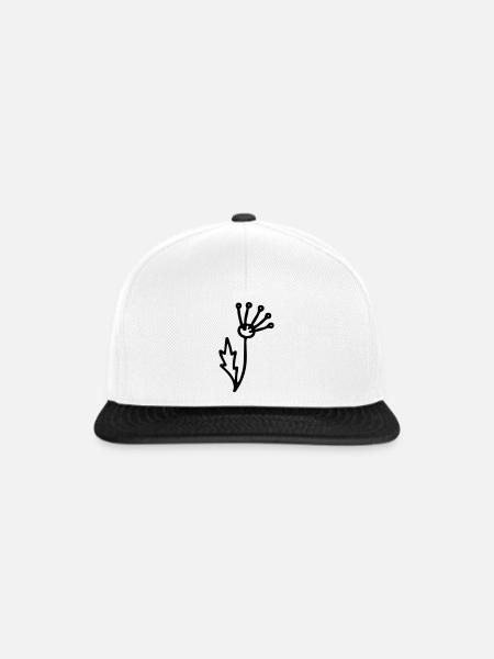 Blume 2 - Snapback Cap - Weiß/Schwarz