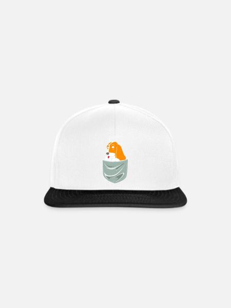 Basset Hound - Snapback Cap - Weiß/Schwarz