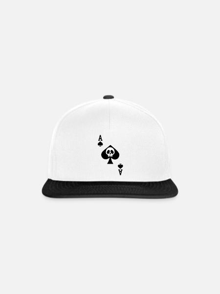 Pik-Schädel - Snapback Cap - Weiß/Schwarz