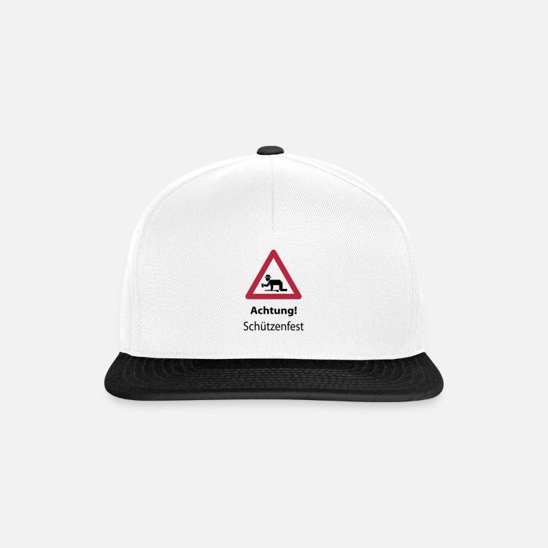 Achtung: Schützenfest - Snapback Cap - Weiß/Schwarz