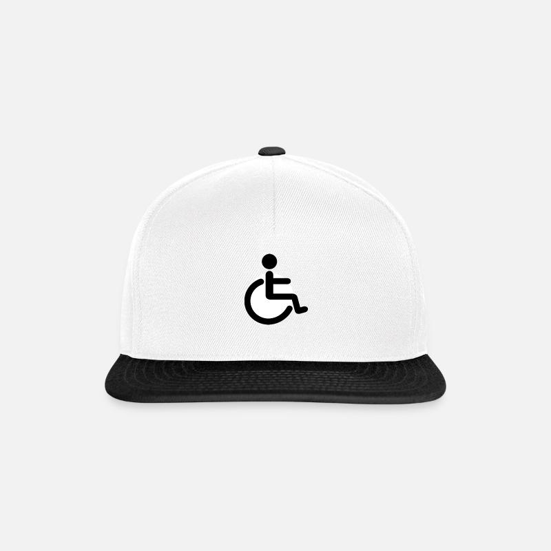 wheelchair rollstuhl icon - Snapback Cap - Weiß/Schwarz