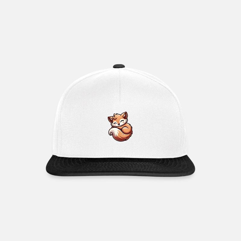 Cute Fox Charm 🦊✨ - Snapback Cap - Weiß/Schwarz