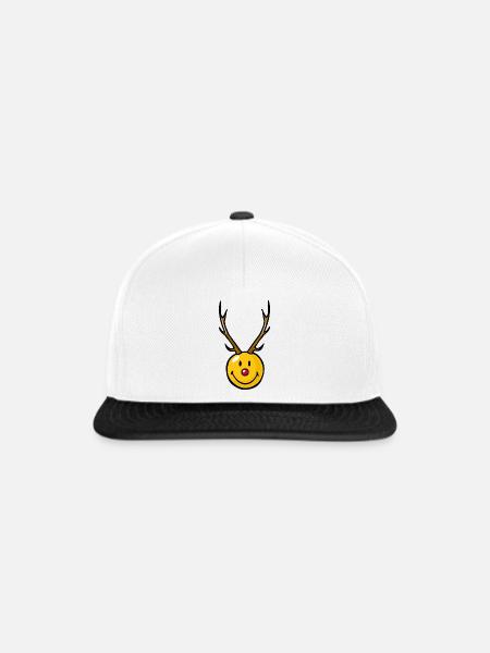 Smiley Christmas Reindeer - Snapback Cap - Weiß/Schwarz