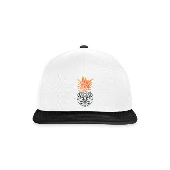 Pinguin Ananas - Snapback Cap - Weiß/Schwarz - Vorne