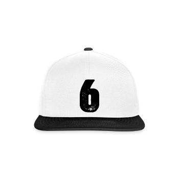 Maillot numéro 6 - Casquette snapback - blanc/noir - Devant