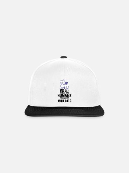 nerdige Katze - Snapback Cap - Weiß/Schwarz