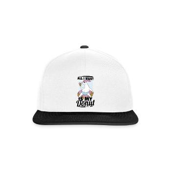 Donut Süssigkeiten Donuts Essen Bäcker Geschenk - Snapback Cap - Weiß/Schwarz - Vorne