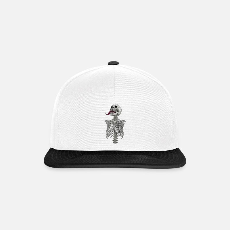 Skelett Motor Herz ohne Hintergrund - Snapback Cap - Weiß/Schwarz