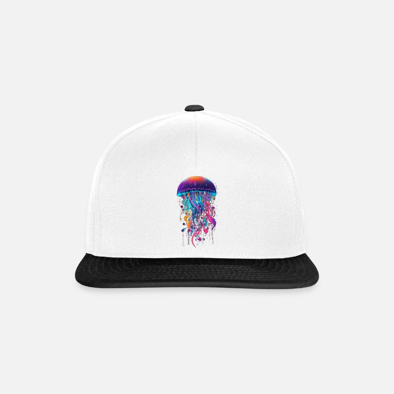 Jellyfish - Snapback Cap - white/black