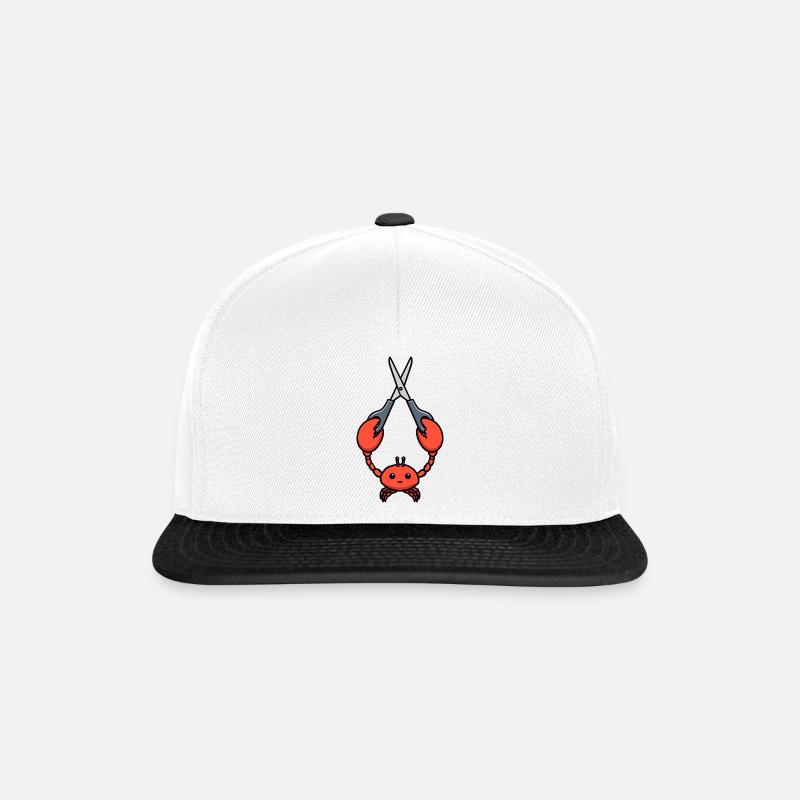 Comic Lobster Krebs Hummer Languste graue Schere - Snapback Cap - Weiß/Schwarz