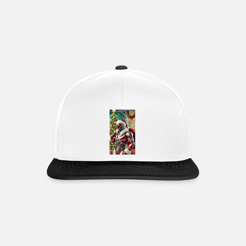 Futuristic Santa Claus – High-Tech Weihnachtsmann - Snapback Cap - Weiß/Schwarz