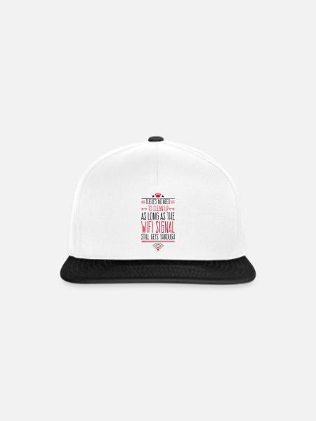 WLAN - Aufräumen muss man erst wenn das WLAN... - Snapback Cap - Weiß/Schwarz