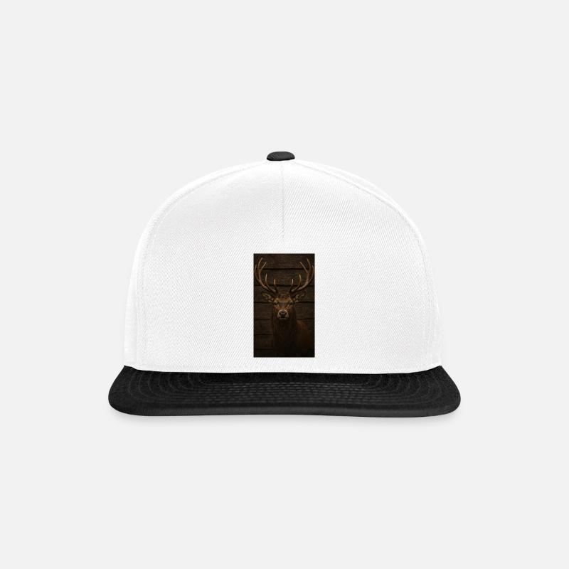 Majestätischer Elch mit Geweih - Snapback Cap - Weiß/Schwarz