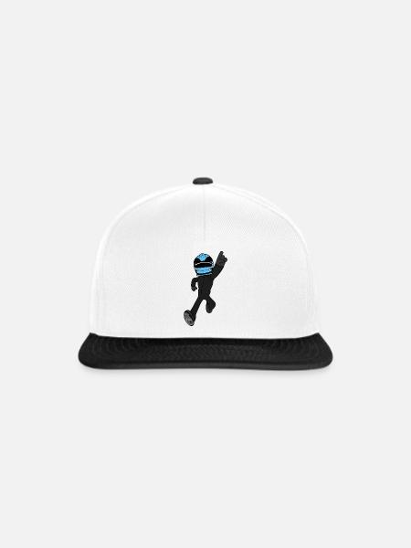 Rennfahrer - Snapback Cap - Weiß/Schwarz
