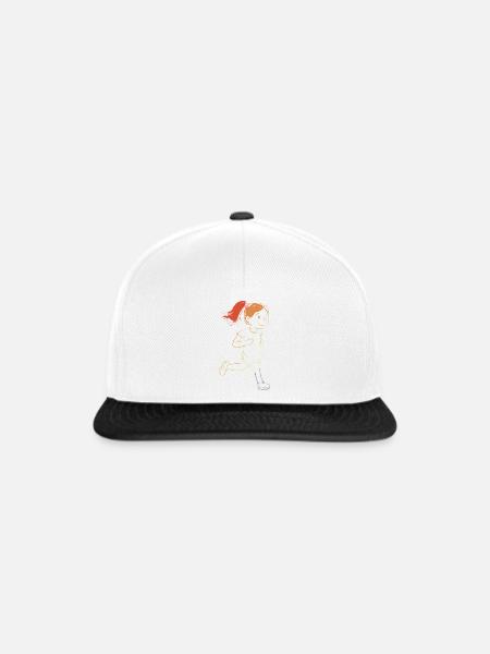 Läuferin Comic - Snapback Cap - Weiß/Schwarz