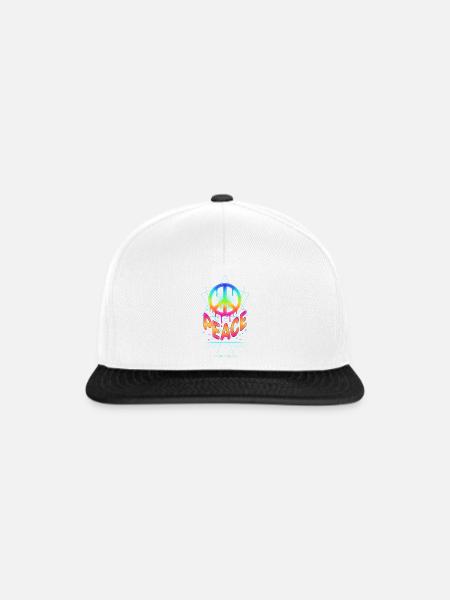 Psychedelisches Festival Peace Hippie Rave - Snapback Cap - Weiß/Schwarz