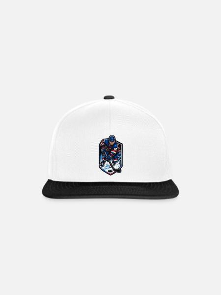 Eisjäger 86 – Hockey-Action - Snapback Cap - Weiß/Schwarz