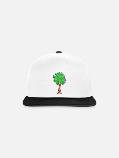 Wachsmalwaldbaum - Snapback Cap - Weiß/Schwarz