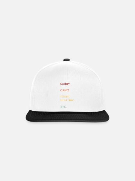 Fossil Hunting Bye Quote - Snapback Cap - Weiß/Schwarz