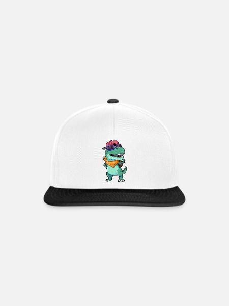 Schule Dino T Rex - Snapback Cap - Weiß/Schwarz