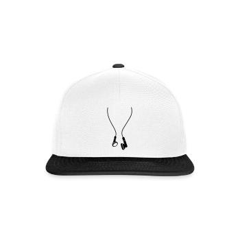 headphones - Snapback Cap - Weiß/Schwarz - Vorne