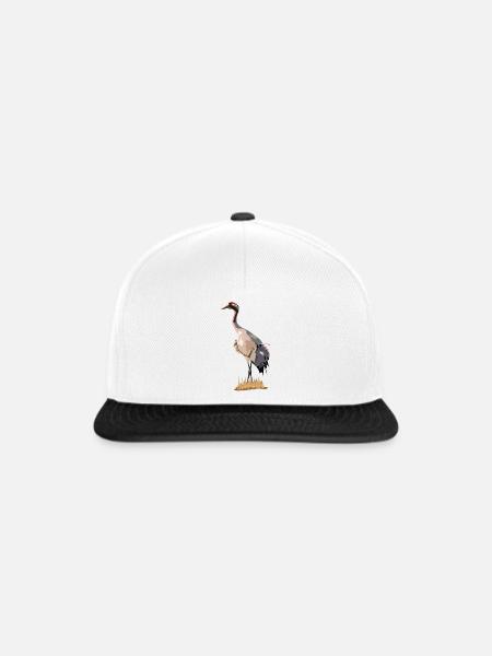 Kranich - Snapback Cap - Weiß/Schwarz