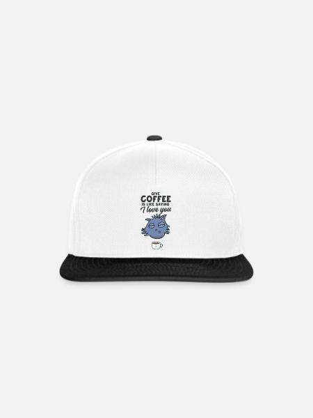 Kaffeeliebe - Snapback Cap - Weiß/Schwarz