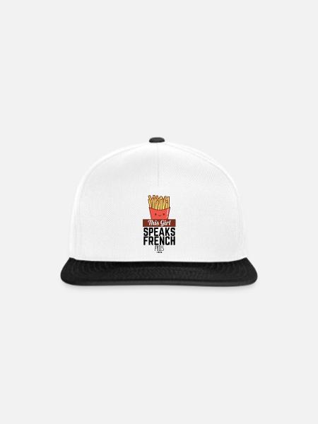 Portion Pommes - Snapback Cap - Weiß/Schwarz