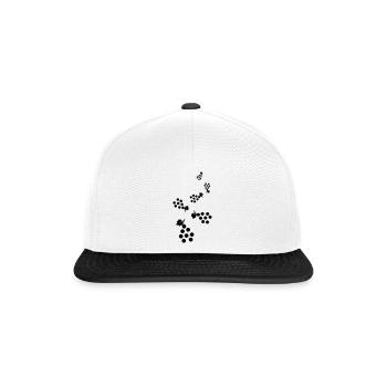 Weintrauben Symbol - Snapback Cap - Weiß/Schwarz - Vorne