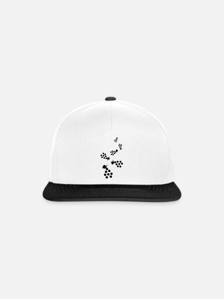 Weintrauben Symbol - Snapback Cap - Weiß/Schwarz