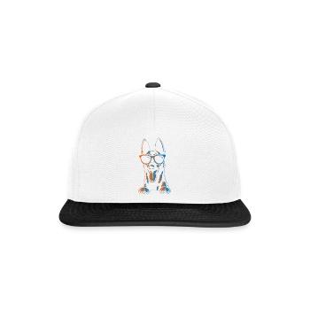 Malinois Belgischer Schäferhund Mechelaar Hund - Snapback Cap - Weiß/Schwarz - Vorne