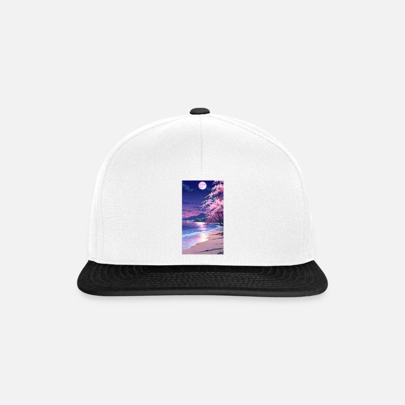Animierte Landschaft - Snapback Cap - Weiß/Schwarz