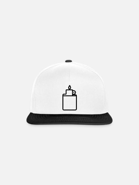 Feuerzeug - Snapback Cap - Weiß/Schwarz