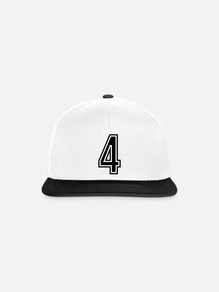 4 Zahl symbol - Snapback Cap - Weiß/Schwarz