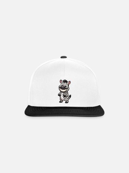 Lustiges Grinsen Zebra Comic Cartoon - Snapback Cap - Weiß/Schwarz