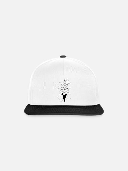 Eiscreme Line Art - Snapback Cap - Weiß/Schwarz