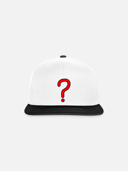 Fragezeichen Design - Snapback Cap - Weiß/Schwarz