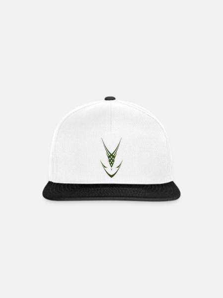 Geometrische Grün-Verflechtung - Snapback Cap - Weiß/Schwarz
