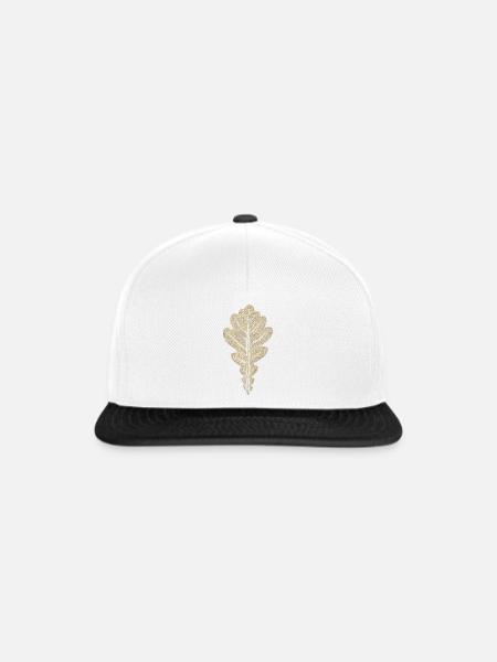 Eichenblatt - Snapback Cap - Weiß/Schwarz