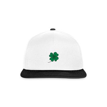 Lucky clover, two-coloured shamrock - Snapback Cap - white/black - Front