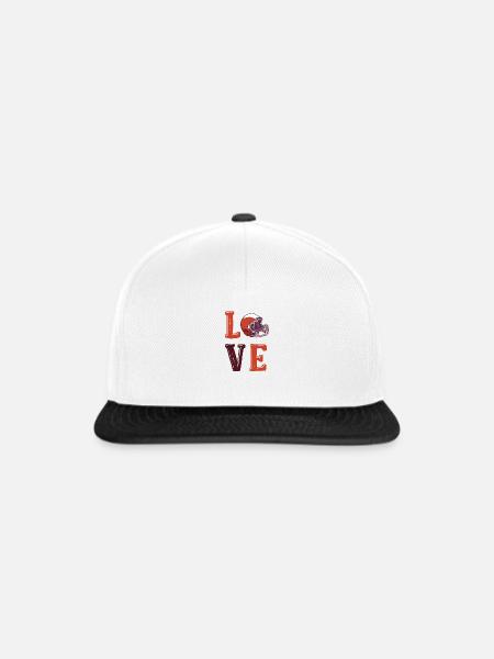 Fußballer Quarterback Liebe Fußball - Snapback Cap - Weiß/Schwarz