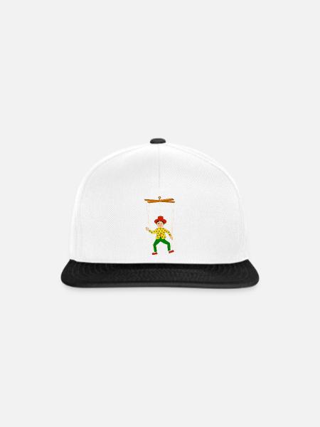kinder marionette lustig - Snapback Cap - Weiß/Schwarz