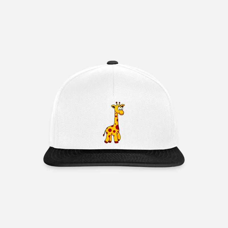 Giraffe Comic Tier - Snapback Cap - Weiß/Schwarz