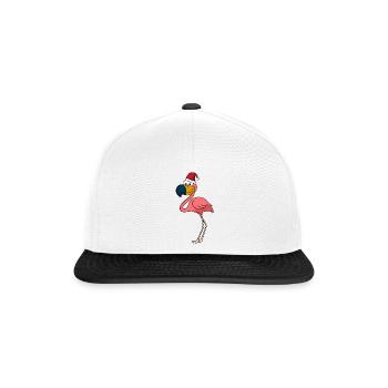 Flamingo Comic Christmas - Casquette snapback - blanc/noir - Devant