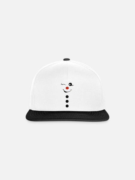 Lächelnder Schneemann - Snapback Cap - Weiß/Schwarz