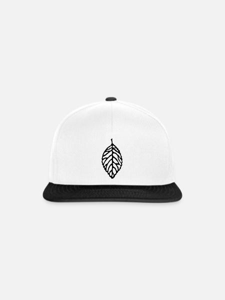 Schwarzes Blatt des Waldes - Snapback Cap - Weiß/Schwarz