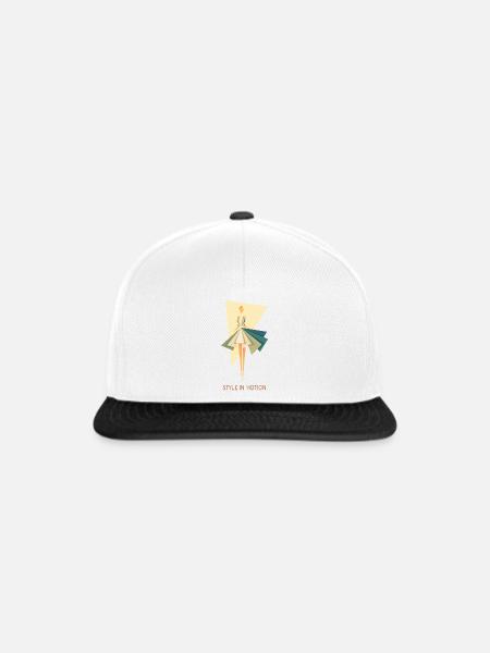 Style In Motion – Abstrakte Mode Illustration - Snapback Cap - Weiß/Schwarz