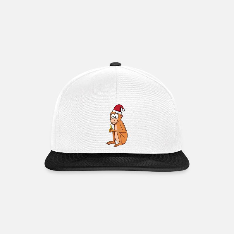 Affe comic Weihnachten - Snapback Cap - Weiß/Schwarz
