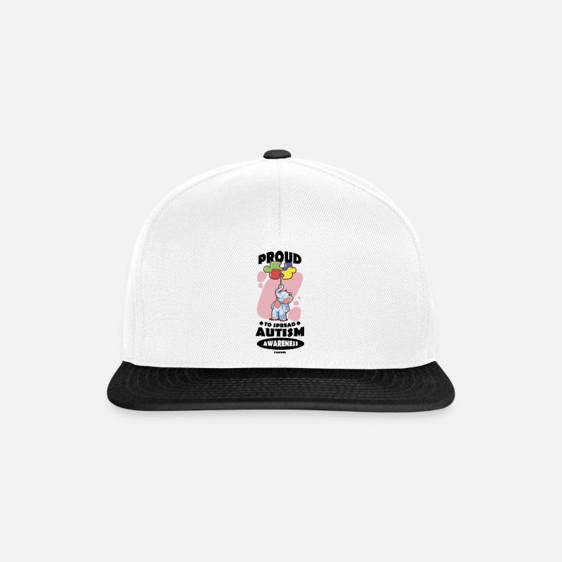 Autismus Elefant Puzzle Kinder Autist - Snapback Cap - Weiß/Schwarz